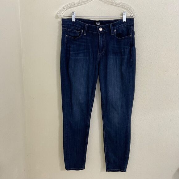 PAIGE Verdugo Crop JEANS WOMEN’S size 31 Blue Denim USA - Picture 1 of 11